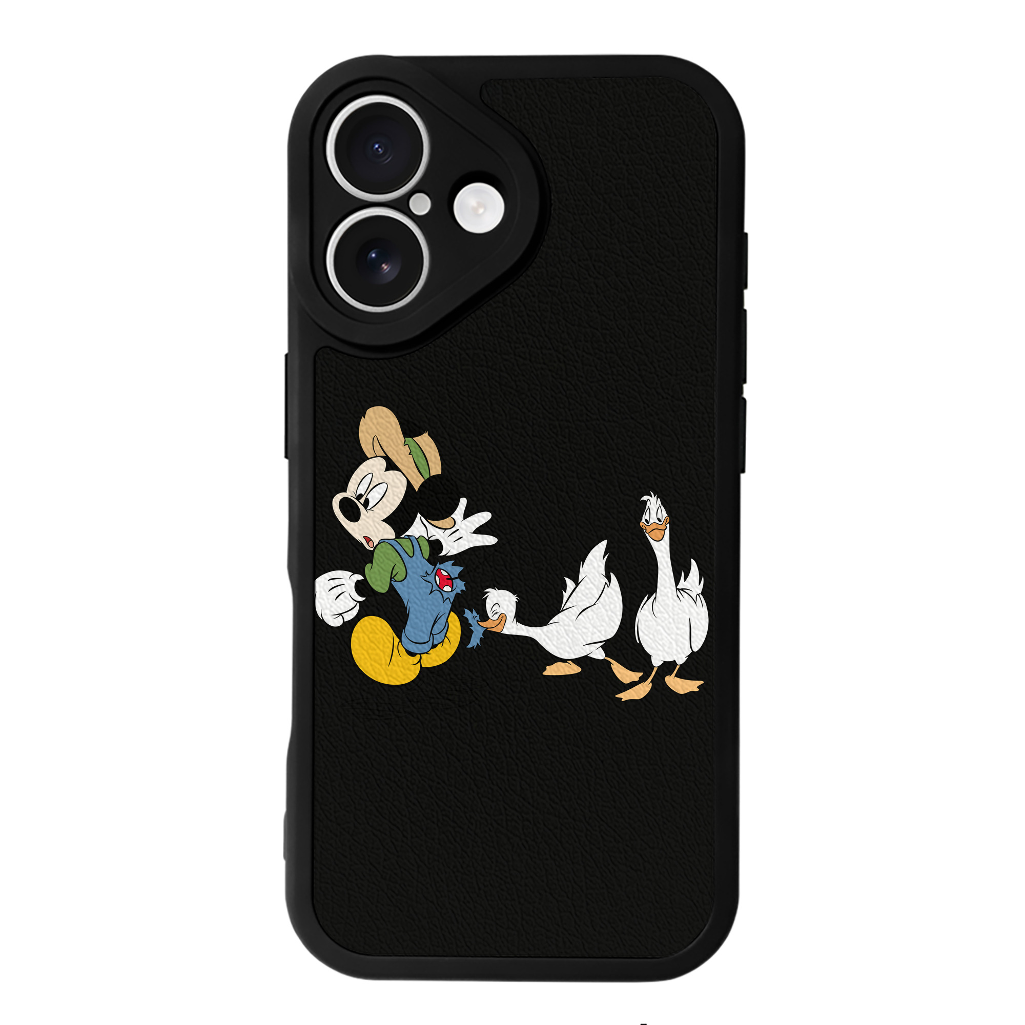 （画像用） ミッキーマウス Mickey Mouse 【iPhone 16シリーズ対応】シリコンスマホケース（レザー調） 材質：シリコン